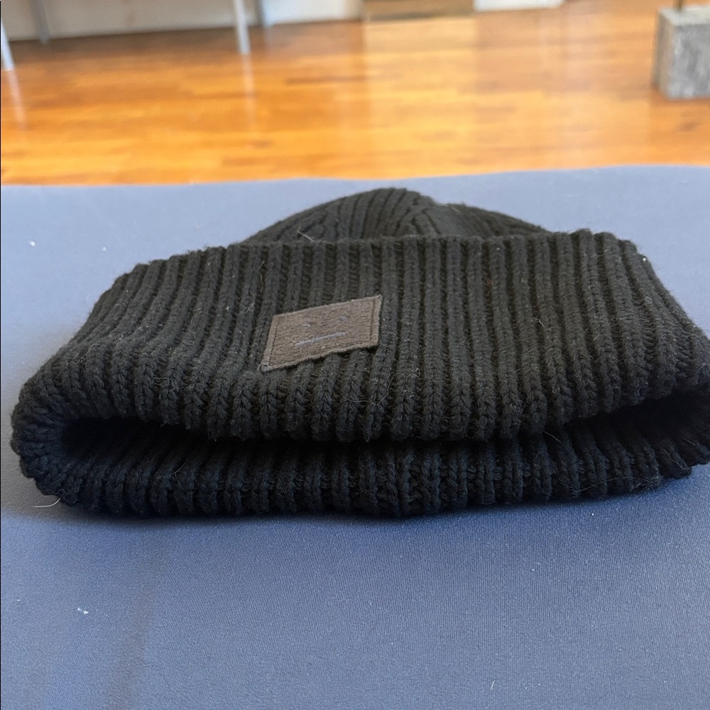 ACNE studios Black Ribbed Knit Beanie - Picture 5 of 5